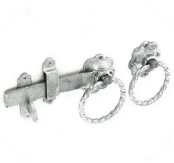 Twisted Ring Gate Latch Galvanised 150mm
