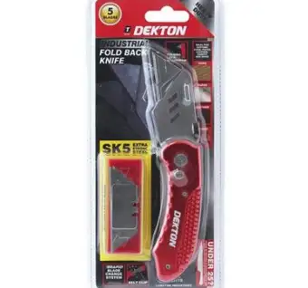 Dekton Industrial Fold Back Knife with SK5 Blades