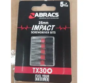 Abracs Impact Screwdriver Bit TX30 25mm Pack of 5