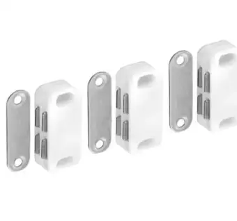 Securit Magnetic Catch White 40mm Card of 3