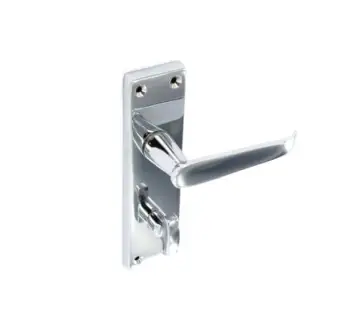 Securit Chrome Flat Bathroom Handles 155mm